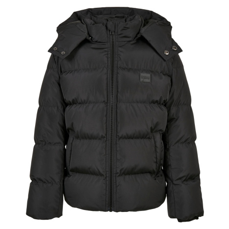 Boys' Puffer Hooded Jacket Black Urban Classics