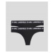 Spodná Bielizeň Karl Lagerfeld Logo Thong 2-Pack Čierna