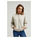 Women's zip-up hoodie MOODO, beige