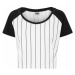 Urban Classics Ladies Cropped Baseball Tee wht/blk