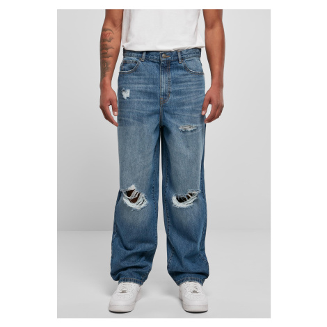 Distressed jeans from the 90s medium dark blue ruined washed