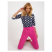 Navy pink suit trousers with pockets by Giulia