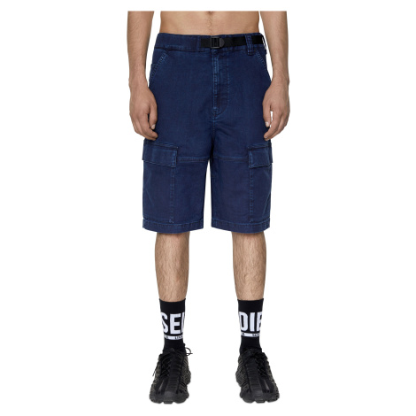 Diesel Krátke nohavice - D-KROOLEY-CARGO-SHORT-NE SHORT modré