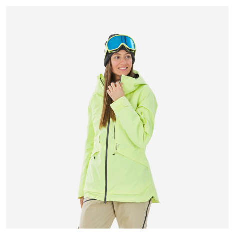Dámska lyžiarska bunda FR100 žltá fluorescenčná