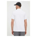 Polo tričko Karl Lagerfeld pánske, biela farba, jednofarebné