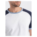 Modro-biele pánske tričko Ombre Clothing Reglan