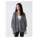 LC Waikiki V-Neck Plain Long Sleeve Oversize Women's Knitwear Cardigan