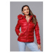 Krátka červená dámska zimná bunda (YP-20129-8)