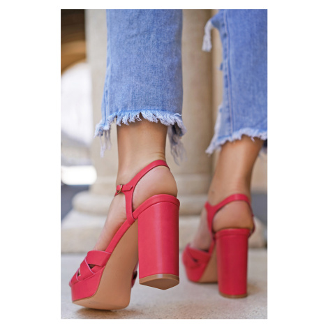 Ružové sandále na hrubom podpätku Brienne Belle Women
