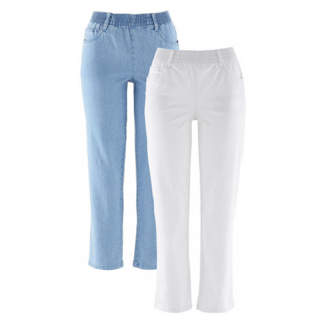 Rovné džínsy, stredná výška pásu, pohodlný pás (2 ks v balení) bonprix