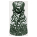 Zelená dámska rozšírená obojstranná vesta (B8005-10)