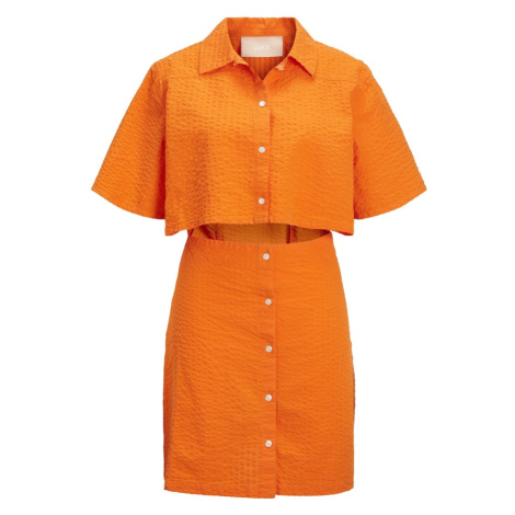 JJXX Košeľové šaty  oranžová