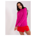 Women's fuchsia cable sweater