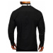 Čierna pánska elegantá košeľa s dlhými rukávmi BOLF 4702-A motýlik + manžetové gombíky