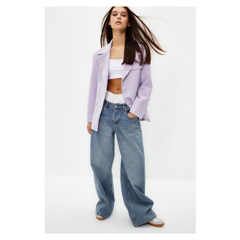 Trendyol Lilac Oversize Lined Woven Blazer Jacket