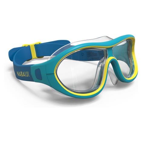 Detské plavecké okuliare Swimdow číre sklá modro-žlté NABAIJI