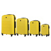 ŽLTÁ SADA 4 ŠKRUPINOVÝCH KUFROV GAN01, LUGGAGE 4 SETS (L,M,S,XS) WINGS, YELLOW