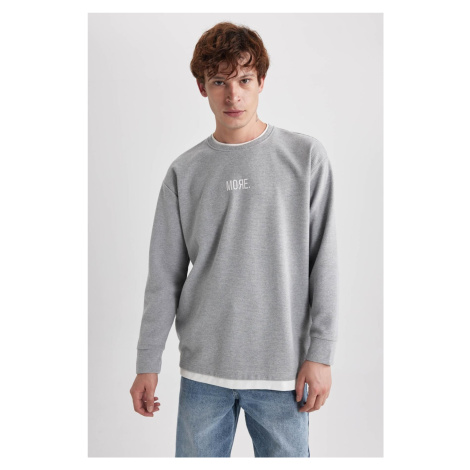 DEFACTO Oversize Fit Crew Neck Printed Sweatshirt