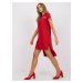 Červené asymetrické šaty z bavlny