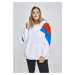 Women's oversize 3-tone block hood wht/firered/bright blue