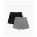 Men's loose boxers ATLANTIC 2Pack - black/gray