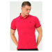 T8586 DEWBERRY MEN'S POLO NECK T-SHIRT-PLAIN FUCHSIA