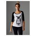 Women's T-shirt Banksy ́s Graffiti Ape Raglan Wht/blk