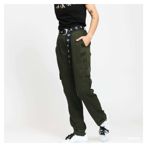 Kalhoty CALVIN KLEIN JEANS W Belted Utility Taper Olive