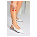 Fox Shoes White Women's Tie Ankle Flats shoes