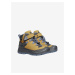 Žlté detské kožené členkové outdoorové topánky Keen Redwood Mid
