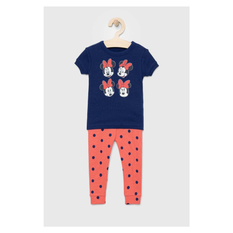 Detské bavlnené pyžamo GAP x Disney tmavomodrá farba, vzorované