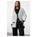 Trendyol Black Jacket Look Tweed Knitwear Cardigan