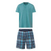 LIVERGY® Pánske krátke pyžamo (káro/zelená)