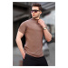 Madmext Mid-Cuts Regular Fit Men's Brown T-Shirt 6119