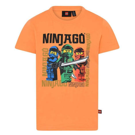 Detské bavlnené tričko Lego oranžová farba, s potlačou Lego Wear