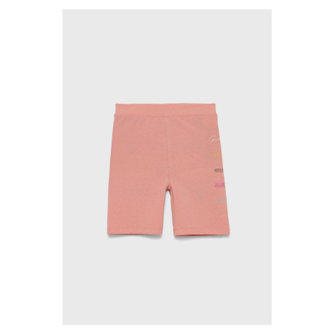 Detské krátke nohavice Guess ružová farba, s potlačou,
