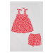 Detské bavlnené šaty zippy červená farba, mini, áčkový strih