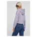 Mikina Calvin Klein Jeans dámska, fialová farba, s kapucňou, jednofarebná