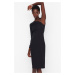 Trendyol Black Accessorized Woven Evening Dress