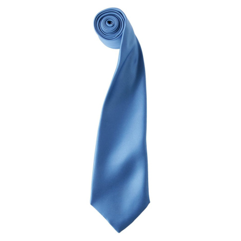 Premier Workwear Saténová kravata - Stredne modrá