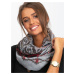 Gray scarf with folk print