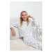 Trendyol Grey Heart Hairband Wellsoft Winter Knitted Pajama Set