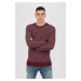 Tommy Hilfiger Sveter - HONEYCOMB SLUB SWEATER bordový