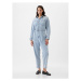 GAP LS DENIM BELTED JUMPSUIT Dámsky overal, svetlomodrá, veľkosť