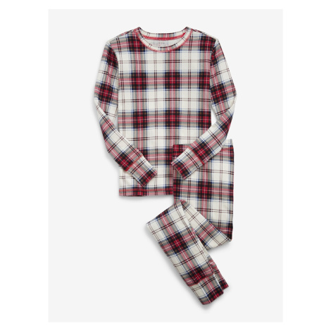 Červeno-krémové detské flanelové pyžamo GAP