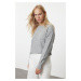 Trendyol Grey Wool Wide Pattern Basic Knitwear Sweater