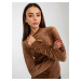 Brown velvet blouse RUE PARIS with ruffled sleeves