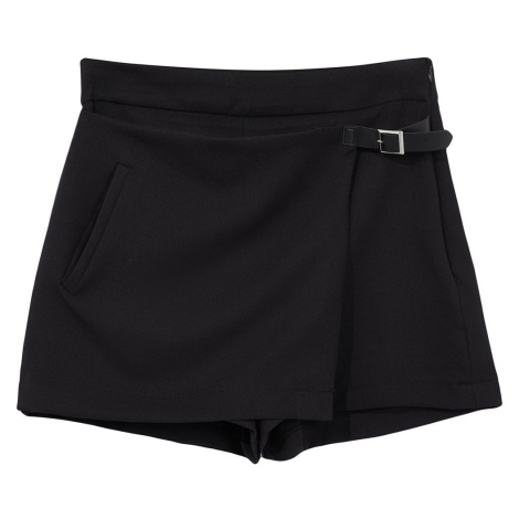 Trendyol Black Belt Detailed Woven Short Skirt