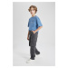 DEFACTO Boys' Cargo Fit Standard Cuff Twill Trousers