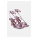 Trendyol Metallic Pink Women's Ankle Strap Heeled Sandals